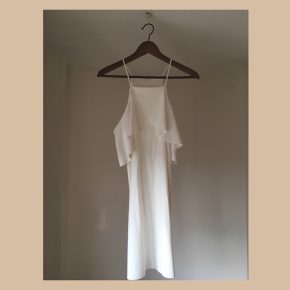 ZARA white off-shoulder cut out dress - Picture 1 of 4